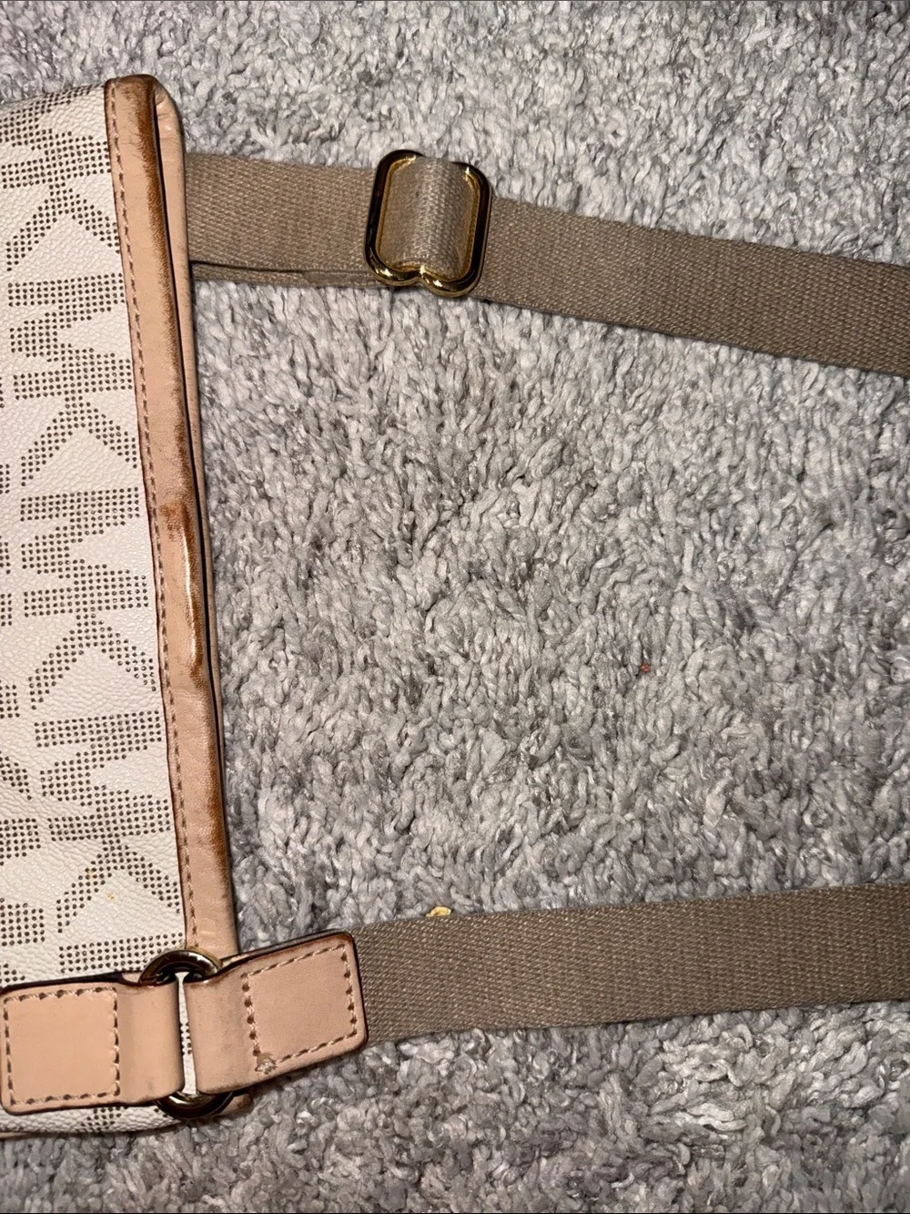 Michael Kors Beige/Tan Signature MK Crossbody Bag